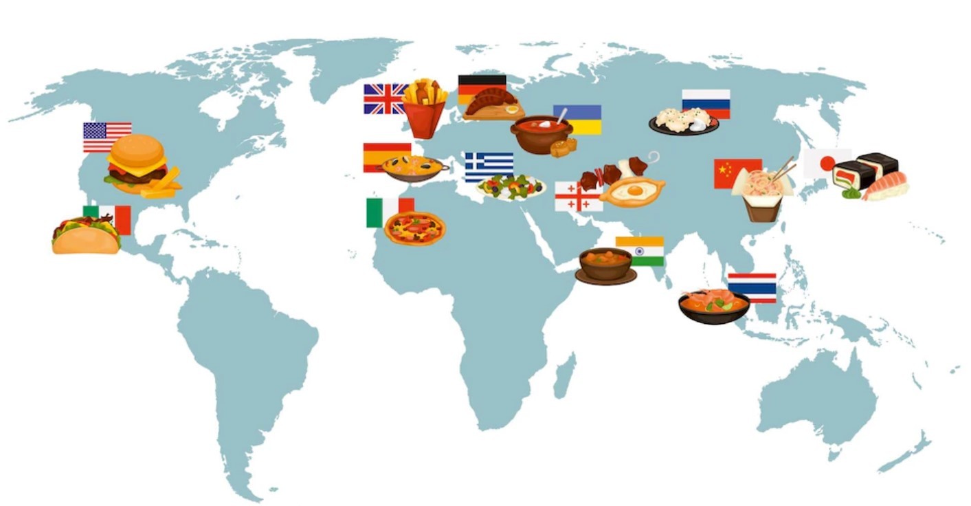Cuisine du monde map
